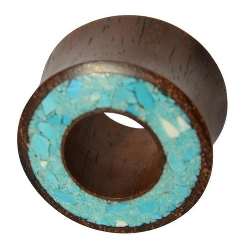 Holz Tunnel Sonoholz Crushed Türkis Stein Inlay Rim