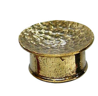Load image into Gallery viewer, Brass Tunnel Plug antik gold gehämmert konkav Messing
