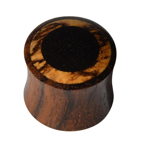 Holz Plug Inlay Tamarinde Flesh Tunnel Stil heller Rim