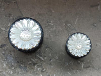 Cargar imagen en el visor de la galería, Plug weiß Horn Perlmutt Gänseblümchen double flared
