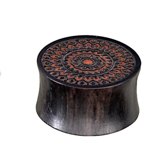 Eisenholz Rosenholz Flesh Plug balinesisches Mandala