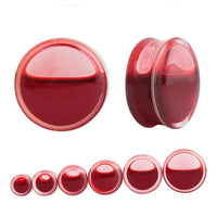 Load image into Gallery viewer, Plug Acryl transparent Flüssigkeit dunkelrot Blut
