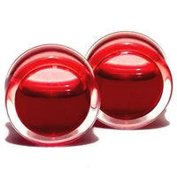 Load image into Gallery viewer, Plug Acryl transparent Flüssigkeit dunkelrot Blut
