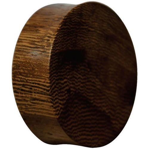 The Flesh Plug Holz Parasitholz braun double flared is a round, smooth, dark brown organic plug with visible natural grain patterns, displayed against a white background.