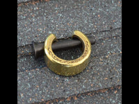 Load image into Gallery viewer, Plug Arangholz Holz Pin Creole Messing gold Dornen
