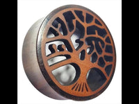 Load image into Gallery viewer, Plug Tunnel Holz filigran Baum des Lebens double flared
