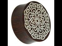 Load image into Gallery viewer, Holz Plug Blumen Wabe silber double flared

