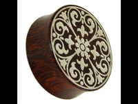 Load image into Gallery viewer, Holz Plug Gothic Kreuz silber double flared
