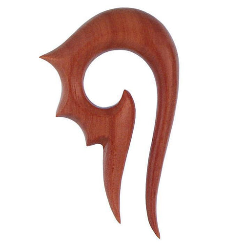 Piercing Holz Bogen Spirale Zacken Rosenholz rotbraun Plug Ohrstecker Expander