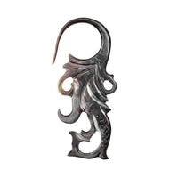 Cargar imagen en el visor de la galería, Perlmutt Piercing 2mm Hook Ornament Expander Muschel filigran handgeschnitzt Ohr
