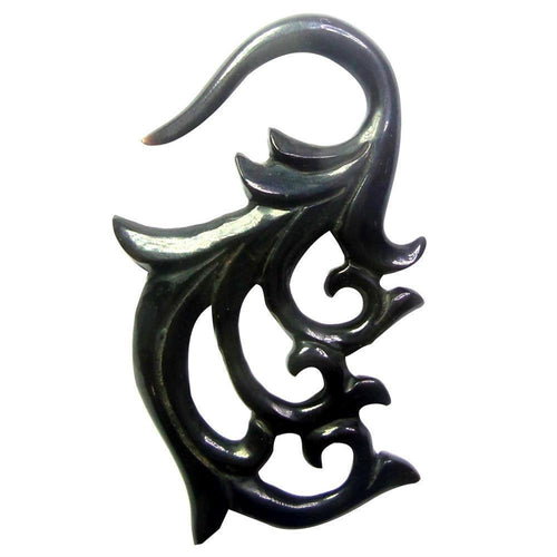 Hook Buffalo Horn Piercing Expander Bögen schwarz 4mm Lobe Fishtail Dehner