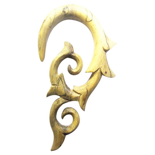 Tamarinde Holz hell Lobe Piercing Fishtail Hook
