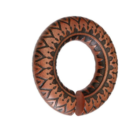Ohr Donut Piercing Zacken Holz Ohrgewicht Ring