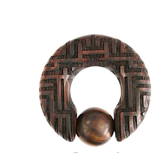 Klemmkugel Ring Narraholz Piercing Labyrinth Gravur