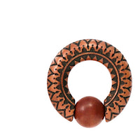 Load image into Gallery viewer, Captive Bead Klemmkugel Ring Sawoholz Piercing Blume
