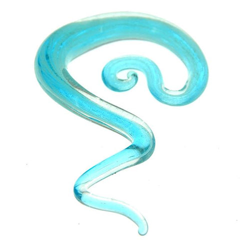 Piercing Pyrexglas Dehnschnecke türkis klar handmade