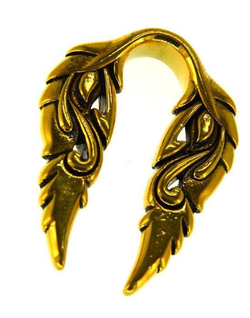 Ohrgewicht 14mm Dehner Edelstahl gold PVD Spiral Flügel
