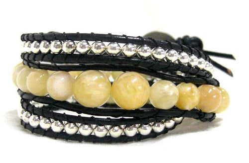 Armband orange schwarz Kette Messing Stein Perlen Wachsfaden Schmetterling verstellbar
