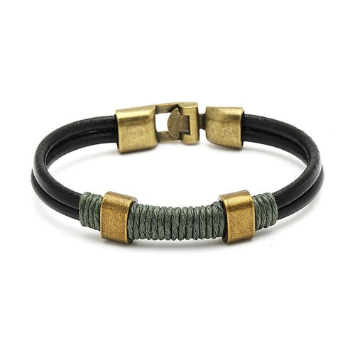 Lederarmbänder rund Bänder Schnur Brass Armband Leder Haken Verschluss unisex nickelfrei