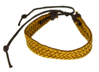 Load image into Gallery viewer, Lederarmband 10mm breit geflochten Baumwolle verstellbar
