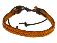 Load image into Gallery viewer, Leder Armband Fischgrätenzopf geflochten verstellbar

