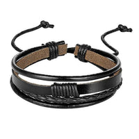 Load image into Gallery viewer, Leder Armband mehrreihig geflochten umwickelt verstellbar
