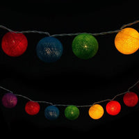 Cargar imagen en el visor de la galería, LED Lichterketten bunt 20 Baumwollkugeln (6 cm) CE 3,5m Deko innen Cotton Ball
