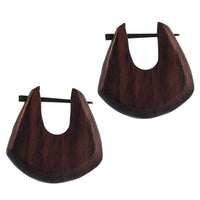 Load image into Gallery viewer, Pin Creolen Holz rund tränenförmig Horn-Pin verschiedene Hölzer 23 mm unisex
