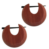 Load image into Gallery viewer, Pin Creolen Holz rund tränenförmig Horn-Pin verschiedene Hölzer 23 mm unisex

