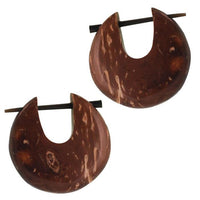 Load image into Gallery viewer, Pin Creolen Holz rund tränenförmig Horn-Pin verschiedene Hölzer 23 mm unisex
