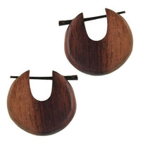 Load image into Gallery viewer, Pin Creolen Holz rund tränenförmig Horn-Pin verschiedene Hölzer 23 mm unisex
