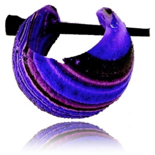 Holz Pin-Ohrringe gestreift blau Holz Creolen 10 mm unisex