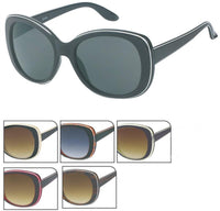 Load image into Gallery viewer, Sonnenbrille Schmetterling Damen 400 UV getönt weißer Rand groß
