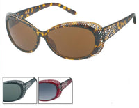 Load image into Gallery viewer, Sonnenbrille Damen 400 UV getönt ovale Gläser Glitzer facettierte Glaskristalle
