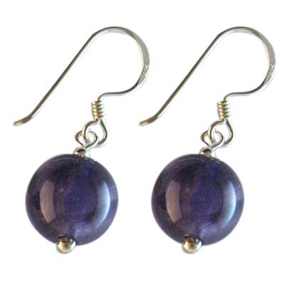 Ohrringe Lapis Lazuli rund blau gold 925er Sterlingsilber 10mm Ø
