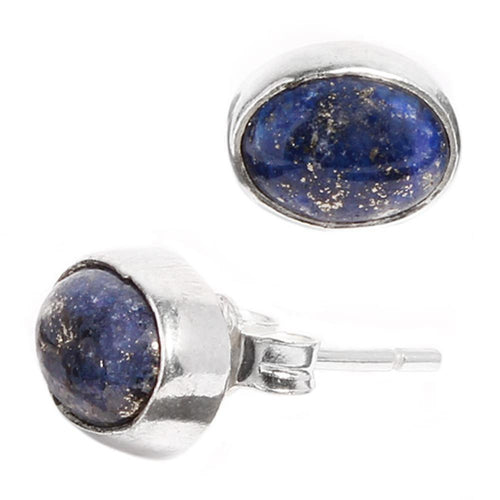 Silberohrstecker Lapislazuli 10 mm Ohrringe Ohrstecker Damen Ohrring Stecker 925er Sterling Silber