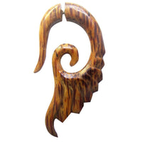 Load image into Gallery viewer, Fake Lobe Piercing Edelstahl Holz Dehnschnecke
