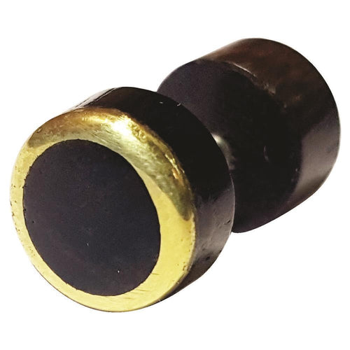 Fake Plug Piercing Edelstahl Holz Rand gold bemalt