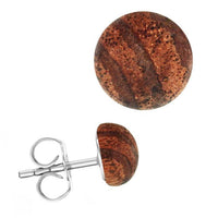 Load image into Gallery viewer, Holzohrstecker Edelstahl Halbkugel verschiedene Holzarten unisex
