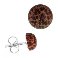 Load image into Gallery viewer, Holzohrstecker Edelstahl Halbkugel verschiedene Holzarten unisex
