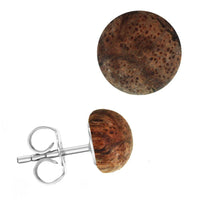 Load image into Gallery viewer, Holzohrstecker Edelstahl Halbkugel verschiedene Holzarten unisex
