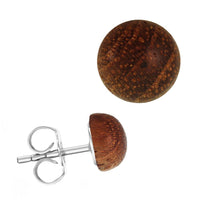 Load image into Gallery viewer, Holzohrstecker Edelstahl Halbkugel verschiedene Holzarten unisex
