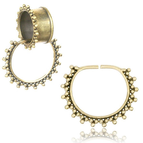 Charm Piercing Anhänger Ohrringe für Flesh Tunnels gold antik Messing Ohrhänger