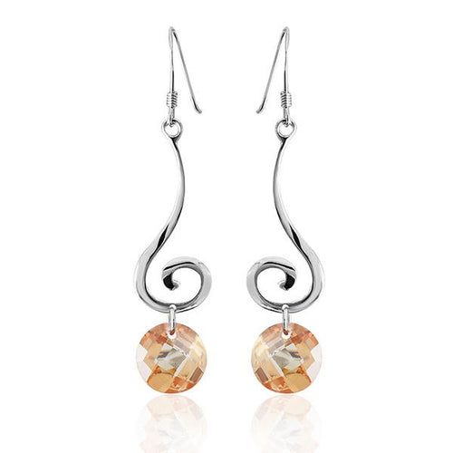 Ohrhänger Ohrringe 925er Sterling Silber nickelfrei Damen Zirkonia orange