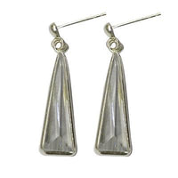 Load image into Gallery viewer, Zirkonia Silber Ohrstecker Dreieck facettiert lang 925 Sterling lila weiß Glitzer
