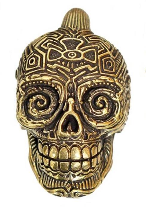 Ohrgewichte Piercing Messing Haken Ohrhänger antik gold 4mm 6mm Calavera Buddha