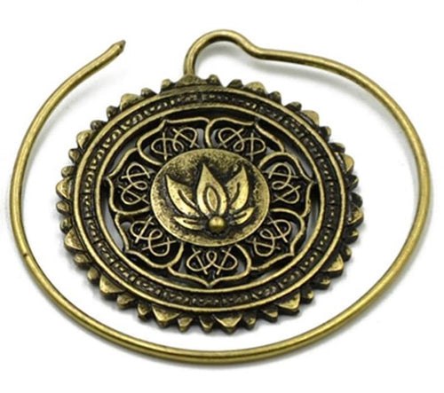 Piercing Ohrgewicht Messing Lotus Spirale Ohrhänger