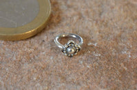 Load image into Gallery viewer, Piercing Ring Raute 925 Silber Labret Tragus 1.2mm
