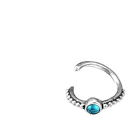 Load image into Gallery viewer, Piercing Ring 925 Silber Septum Lobe Ohr Türkis Punkte
