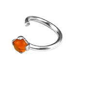 Load image into Gallery viewer, Universal Piercing Ring 925 Silber 1.2mm Garnet Stein
